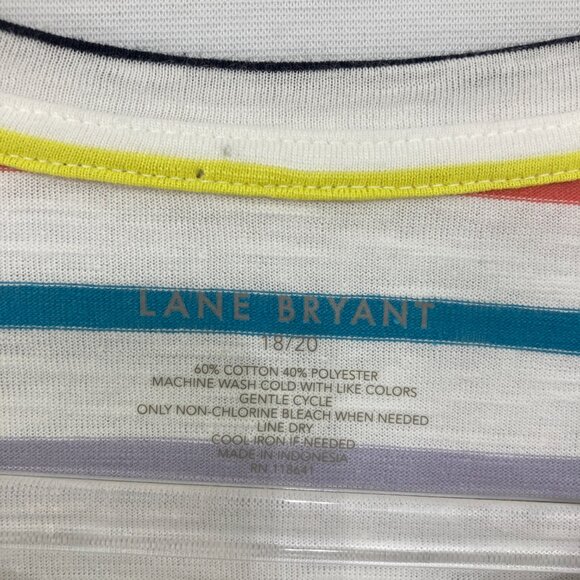 New Lane Bryant Top size 18/20 Colorful Striped Stretch Knit Comfy Pullover - Picture 3 of 8